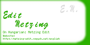 edit metzing business card